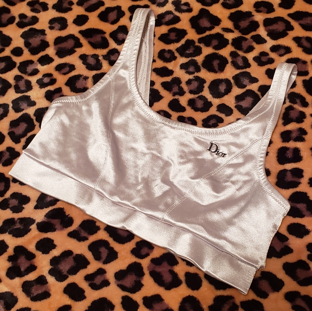 Christian Dior Silver Metallic Bralette